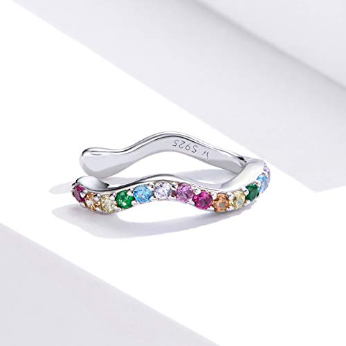 Colorful CZ Wave Ear Cuffs Cartilage Earrings Silver Plated Rainbow Crystal Rhinestone Non Piercing Clip On Wrap Earring Jewelry for Women