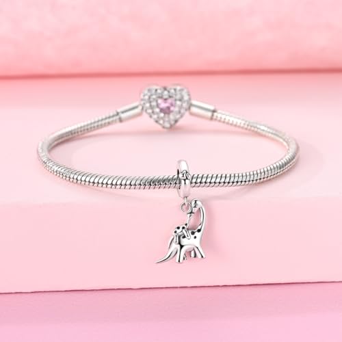 Hapour 925 Sterling Silver Charm for Bracelet Necklace Women Pendant Beads | Virgin Mary Charm, Religious Cross Heart Dragon European Jewelry Mom Charm - color: Parent-child winding Dragon