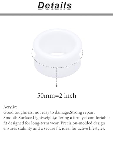 6G-50mm Hollow Acrylic Ear Plugs Tunnels for Women Men Double Flared Saddle Ears Gauge Plug Stretcher Expander Piercing Body Jewelry Black White Clear 1 Pairs - color: White, size: 50mm = 2 inch