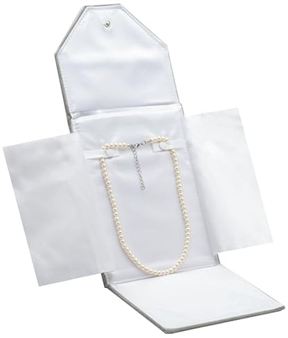 Velvet Necklace Jewelry Travel Folder Storage Display Case (Grey) - color: Grey