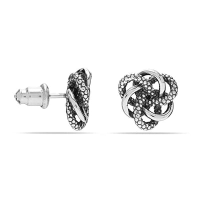 LeCalla 925 Sterling Silver Heart Stud Earrings Jewelry Lightweight Love Heart Shaped Earring for Women Valentines Day Gifts for Her - color: Big Love-Knot