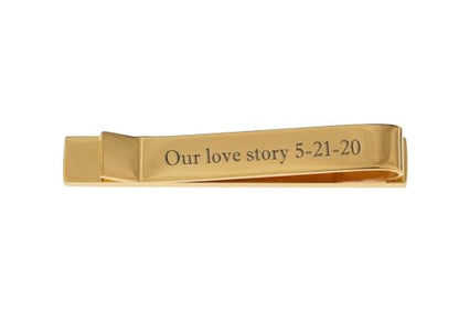 Personalized Gold Tie Bar Custom Engraved Free - Men’s Formal Accessory, Groomsmen or Father’s Day Gift With Free Engraving - Ships from USA