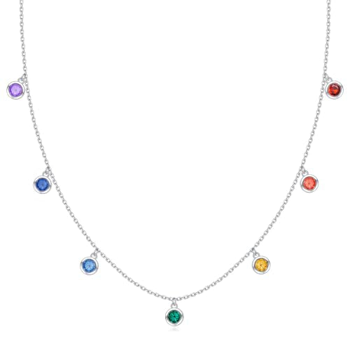 Yearace Choker Necklaces for Women S925 Sterling Silver Sideways Cross/Butterfly/Handcuffs/Infinity Interlocking/Chakra Choker Necklace Dainty Sideways Cross Necklace Jewelry Gift - style: Chakra 14+4"