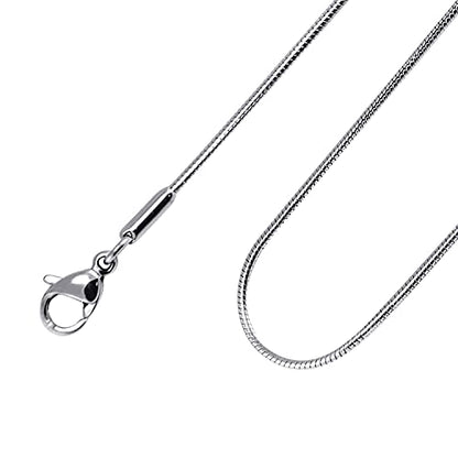 555Jewelry 1.2mm Stainless Steel Snake Chain Necklace for Men & Women, 16-28 Inch - color: Silver