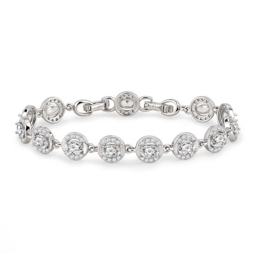 Tennis Bracelet for Women 14K Gold Plated Cubic Zirconia Bracelet,Classic Crystal Tennis Bracelet, Rhinestone Delicate Bracelet Gift for Her - style: Oval Cut-White