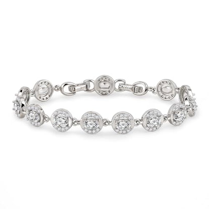 Tennis Bracelet for Women 14K Gold Plated Cubic Zirconia Bracelet,Classic Crystal Tennis Bracelet, Rhinestone Delicate Bracelet Gift for Her - style: Oval Cut-White