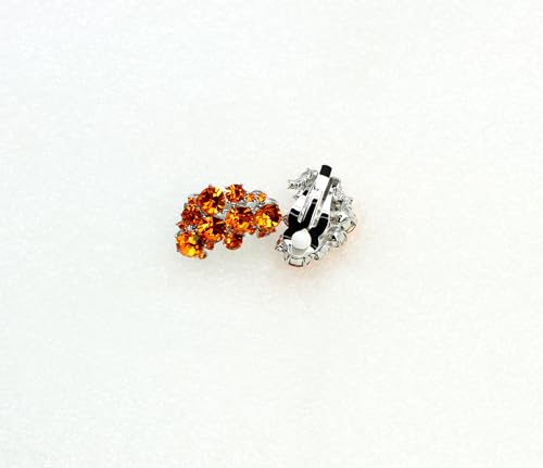 Faship Gorgeous Clip Ons Floral Earrings - color: Orange
