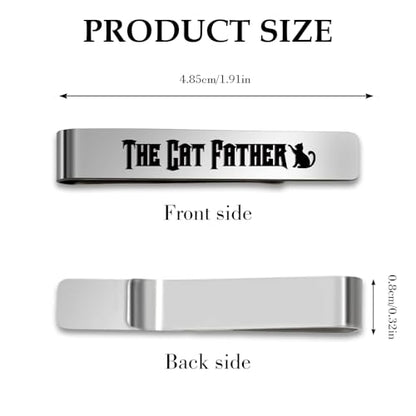 Cat Dad Gifts for Cat Lovers Daddy Men Stainless Steel Tie Clips Bar Pin Cats Gifts Christmas Biryhday Presents Cool Cat Lover Gift Stocking Stuffers Valentines Day Fathers Day Gift for Friends