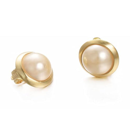 Vintage Pearl Clip On Earrings For Women Non Pierced Earrings | Large Rhinestone Earring Round Pearl Earrings Wedding Jewelry - style: Faux Pearl Clip On Earrings