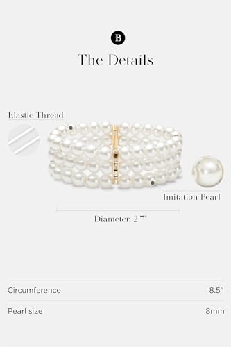 BABEYOND 1920s Flapper Imitation Pearl Bracelet Great Gatsby Pearl Bracelet Roaring 20s Accessories Jewelry Set - style: 3layer-gold