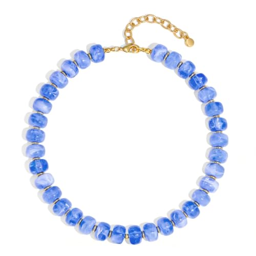Chunky Beaded Necklace for Women, Colorful Trendy Statement Summer Jewelry Gift - color: necklace-32