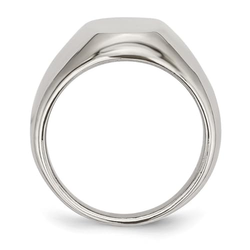 JewelryWeb Stainless Steel Polished Oval Signet Ring Ring for Women - size: 8