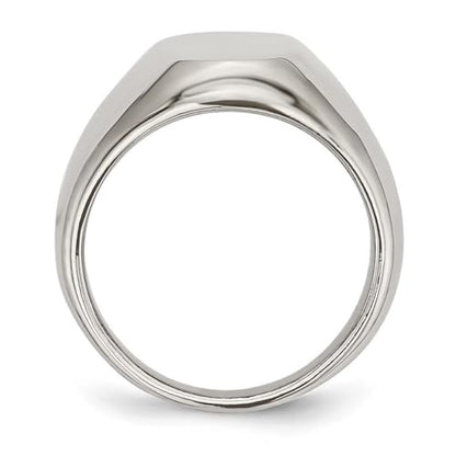 JewelryWeb Stainless Steel Polished Oval Signet Ring Ring for Women - size: 9