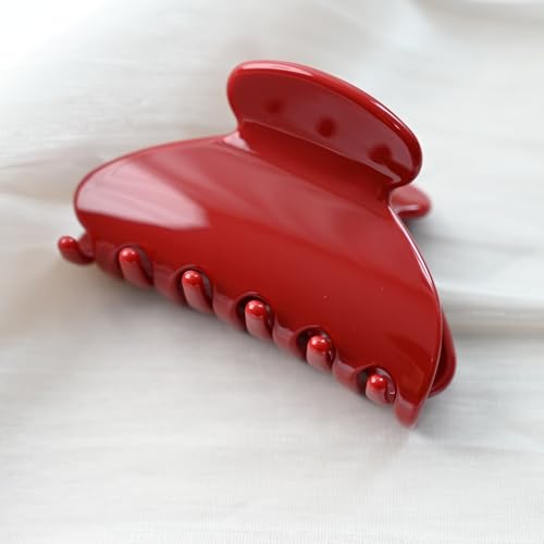 Handmade Celluloid Acetate French Design Barrettes Tortoise Shell Claws Hair Claw Luxury Fashion Accessories Hair Clip for Women (burgundyred) - color: burgundyred