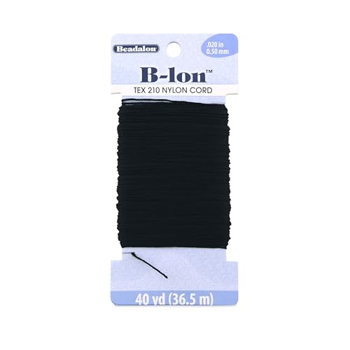 Beadalon B-LON Cord, TEX 210, 0.50 mm, Black, 40 yd - size: 40 yd, style: Black