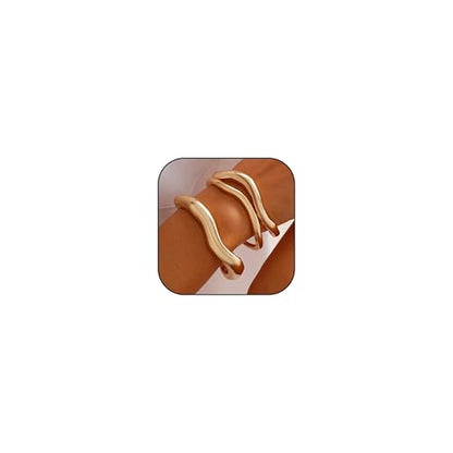 Frodete Chunky Gold Bangles for Women Non Tarnish Chunky Wide Cuff Bracelets Silver Cuff Bangle Bracelet Trendy Statement Minimalist Jewelry Gifts - color: A39:gold bangles