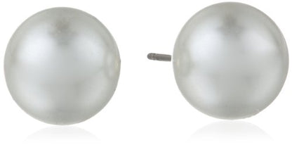 Anne Klein Women's Pearl Stud Earrings, Layered Statement Fashion Jewelry for Everyday and Evening Wear - color: 12mm