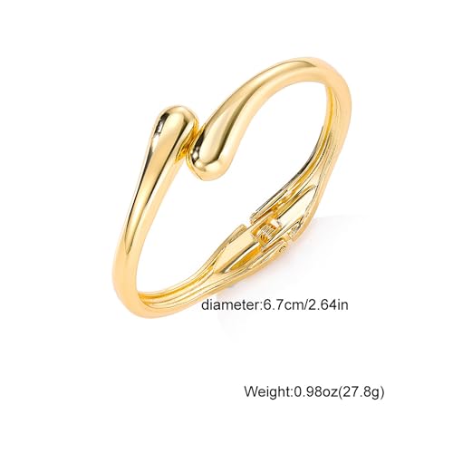 Chunky Gold Bangle Bracelets for Women Stack Wide Wrist Bracelets Gold Stackable Bracelets Jewelry - style: style1