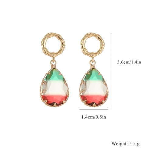 Crystal Earrings CXUEMH Teardrop Earrings for Women Blue and Green Dangle Earrings Elegant Earrings for Prom Emerald Green Earrings Formal Jewelry Crystal Drop Earrings - color: Style F