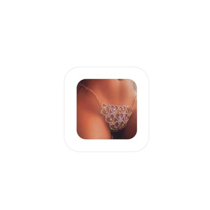 Women Sexy Rhinestone Waist Body Chain Bikini Thong Panties Crystal Body Chain Jewelry (Gold) - color: Heart