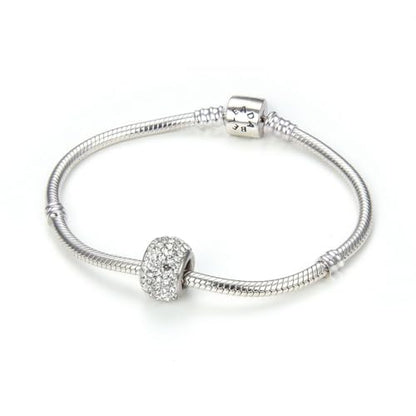 Adabele 1pc Solid 925 Sterling Silver Jan-Dec Birthstone Bead Charm - color: April