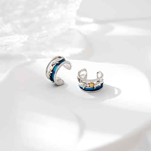 CHIC & ARTSY 925 Sterling Silver Ear Cuff Earrings Hypoallergenic Whales, Turtle No Piercing Ear Cuffs Earrings Adjustable Clip-on Earrings for Women - style: # Earcuff 5