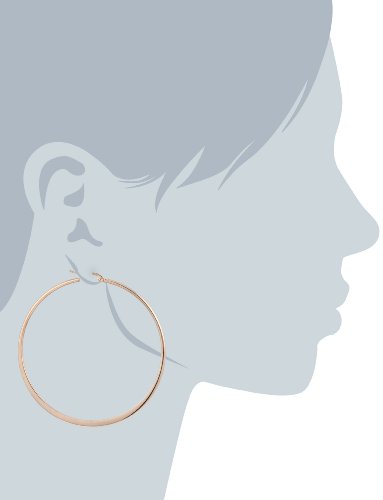 Amazon Essentials Gold Plated or Stainless Steel Flattened Hoop Earrings - color: Rose Gold, size: 60 mm