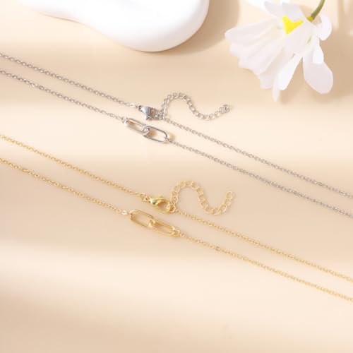 RZKING Silvery Necklace for Women, Gifts for Friend Mom Daughter Teacher - style: Paper Clip