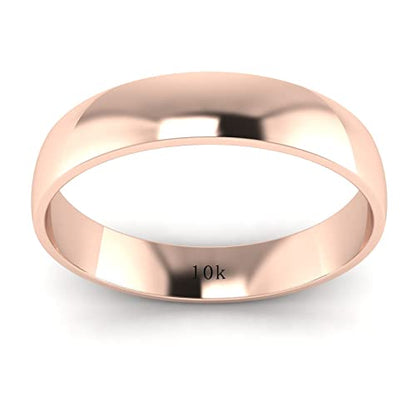 LANDA JEWEL Unisex Solid 10k White Rose Yellow Gold 4mm Comfort Traditional Highly Polished Wedding Ring Plain Band - color: Red