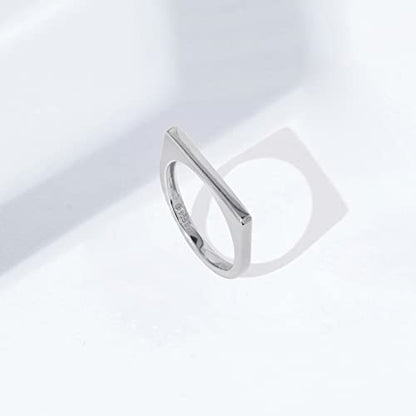 Amazon Essentials 14K Gold Plated Sterling Silver Bar Ring - color: Rhodium, size: 9