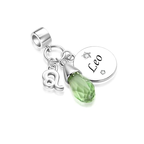 LSxAB Birthday Birthstone Zodiac Sign Charm Compatible with Pandora Charms Bracelets for Women - style: 08 Leo