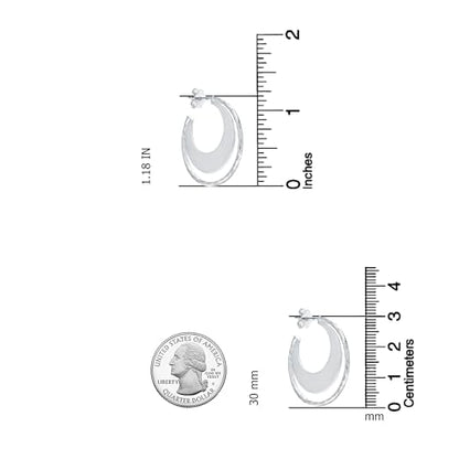 LeCalla Real 925 Sterling Silver C Hoop Earrings | Lightweight Small Hoops Italian Half Earring Hoops for Women - color: Double Layer Twisted- 30mm