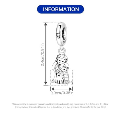 CYCUFF 925 Sterling Silver Charms Suitable for Charm Necklaces, Bracelet Pendants Beads Jewellery Gift for Women - color: Mother & Son Embrace Charm