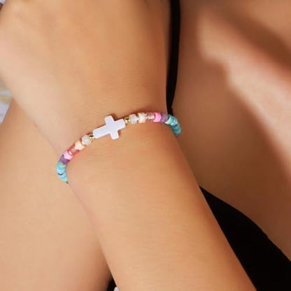 Adjustable Miyuki Beaded Bracelet for Women, Double Row Miyuki Beads | Miyuki beads, adjustable fit, braided construction, double-row design, party styling, bracelet jewelry for casual styling - color: colors02