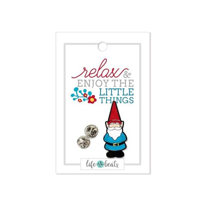 Inspirational Enamel Pin by LifeBeats | Cute Pin for Clothes, Jackets, Hats, Bags, and Lanyards | Hat Pin Comes with a Greeting Card | Lapel Pin with Sturdy Backing - style: Relax Gnome