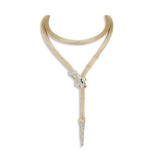 FANZE Snake Necklace for Women，Adjustable Punk Gold Snake Choker Necklace Halloween Gifts Party Multi-Purpose Jewelry - color: Gold Plated
