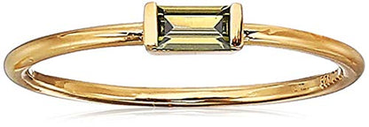 Amazon Essentials 18K Yellow Gold Plated Sterling Silver Cubic Zirconia Fashion Stackable Ring - color: Citrine,November, size: 8