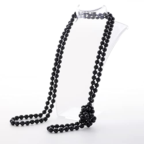 BABEYOND Long Pearl Necklace Faux Pearls Necklace Set Beaded Long Pearls Necklace 1920s Gatsby Costume Jewelry - color: Black