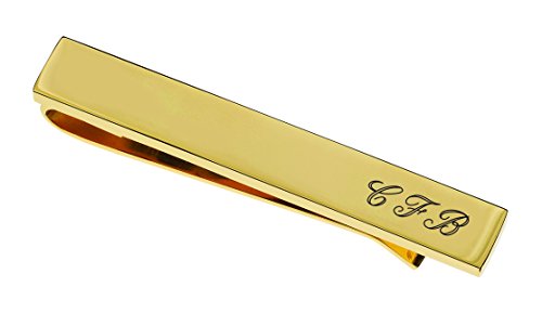 Personalized Gold Tie Bar Custom Engraved Free - Men’s Formal Accessory, Groomsmen or Father’s Day Gift With Free Engraving - Ships from USA