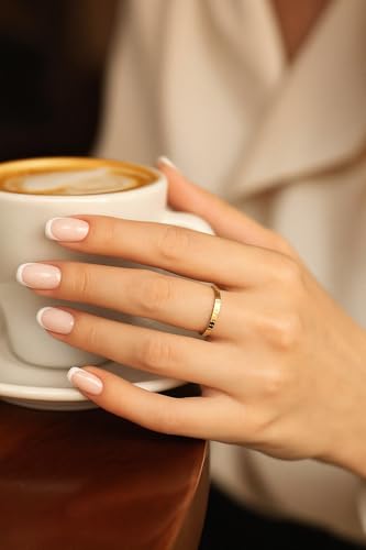 Wedding Bands Ring for Women Men Rose Silver Gold Polished Slim Engagement Promise Rings Comfort Fit - size: 9, style: hammered design