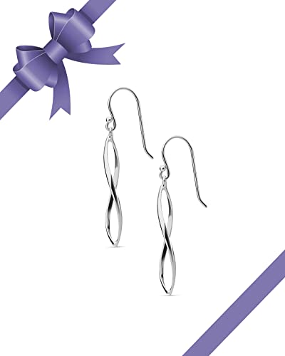 Milla Dainty Silver Drop Earrings for Women and Dangling Gold Earrings | Hypoallergenic, Easy to Wear, Available in 14K Gold, Rose Gold, or Silver Plated Finish, Different Designs - color: Marquise Drop / Sterling Silver Plated