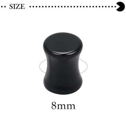 6G-30mm Solid Acrylic Black Gauges for Ear lightweight Tunnels Double Flared Saddle Ear Plugs Tunnels Earrings for Women Men - color: 0G = 8mm