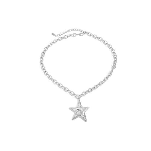 Big Star Necklace Chunky Necklace for Women Boho Thick Chain Statement Necklace Trendy Large Star Pendant Necklace Bold Vintage Chunky Jewelry - style: Style S