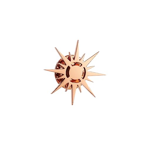 Stainless Steel Solar Apollo Sun Brooch for Mens Lapel Pins - color: rose gold