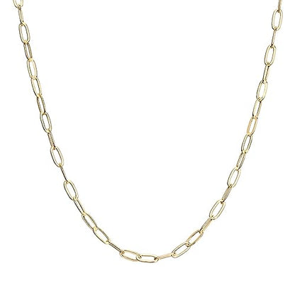 PAVOI Chain Necklace for Women, 14K Gold Plated Adjustable Layering Chain - style: Paperclip-S