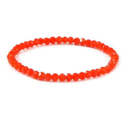 Handmade Stackable Rice Seed Beaded Ball Bracelets set for women, Romantic Boho Trendy Acrylic Glass Stretch Accessories Multi Layer Jewelry, Daily Wear Party Holiday Friendship Gift - color: Orange