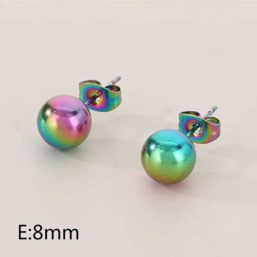 3/4 Pairs Stainless Steel Ball Stud Earrings, High Polished Round Ball Earrings Set for Women & Men 4-10mm - color: Multicolor