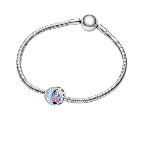 925 Sterling Silver Charms for Bracelets and Necklaces Lipstick and Perfume High Heels Dangle Pendants Heart Butterfly Bead Charms Halloween Christmas Gift for Womens - style: Butterfly Moonlight Beads Charm