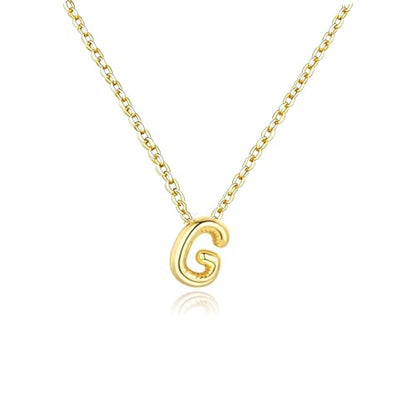 Gold Initial Necklace for Teen Girls Women Letter necklaces Jewelry Gifts | Gifts for Girls Women, Teen Girl Gifts Trendy Stuff, Bubble Letter Pendant Necklace - style: G