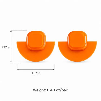 Orange Acrylic Earrings Geometric Semicircle Square Statement Studs, Lightweight Glossy Resin Jewelry for Women Party Vacation Outfits